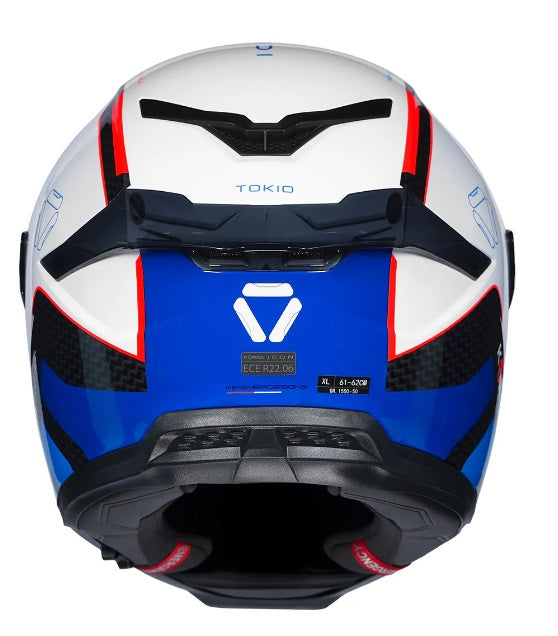 KORDA ICON TOKIO WHITE BLUE RED HELMET (Dual visor)