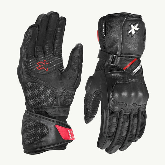VIATERRA KRUGER V2 FULL GAUNTLET TOURING GLOVES (BLACK)