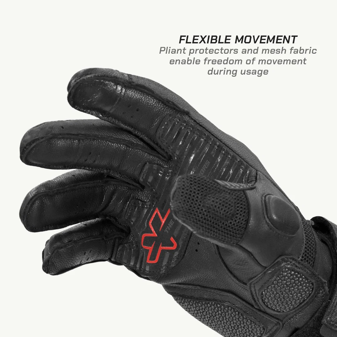 VIATERRA KRUGER V2 FULL GAUNTLET TOURING GLOVES (BLACK)