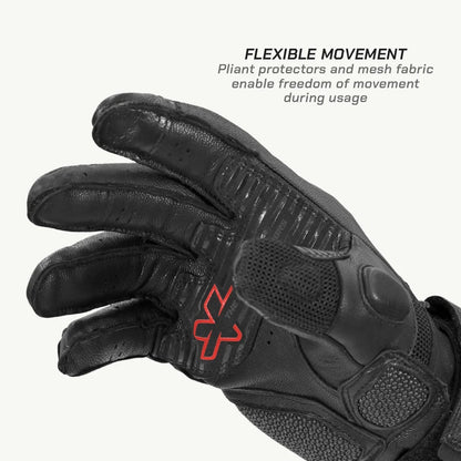 VIATERRA KRUGER V2 FULL GAUNTLET TOURING GLOVES (BLACK)