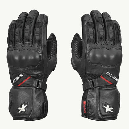 VIATERRA KRUGER V2 FULL GAUNTLET TOURING GLOVES (BLACK)