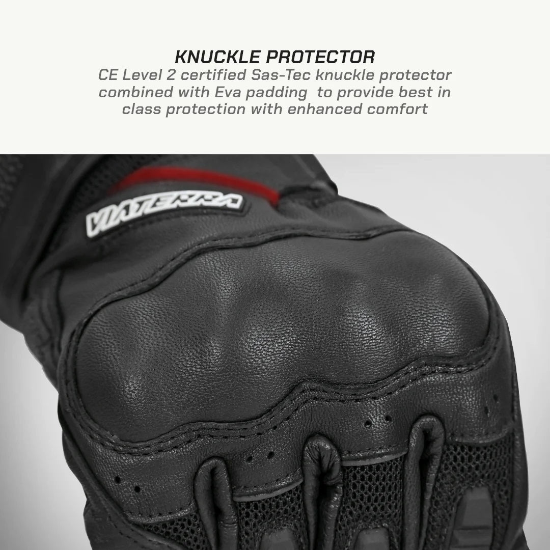 VIATERRA KRUGER V2 FULL GAUNTLET TOURING GLOVES (BLACK)
