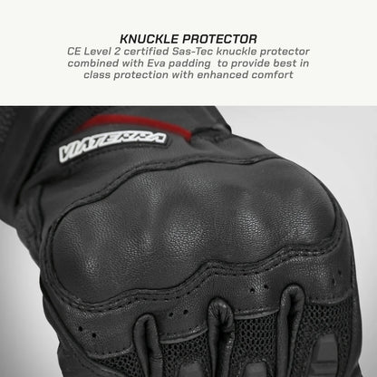 VIATERRA KRUGER V2 FULL GAUNTLET TOURING GLOVES (BLACK)