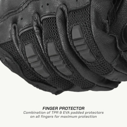 VIATERRA KRUGER V2 FULL GAUNTLET TOURING GLOVES (BLACK)