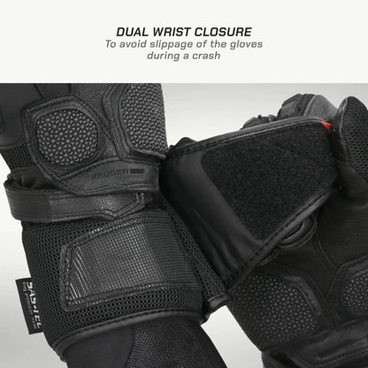 VIATERRA KRUGER V2 FULL GAUNTLET TOURING GLOVES (BLACK)