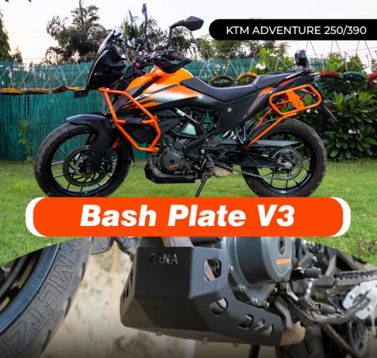 ZANA BASHPLATE V3 ALUMINIUM BLACK FOR KTM ADV 250/390 - AH Helmets