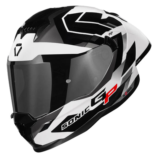 Korda Sonic GP Flash            W/P Helmet - Gloss Black (White)