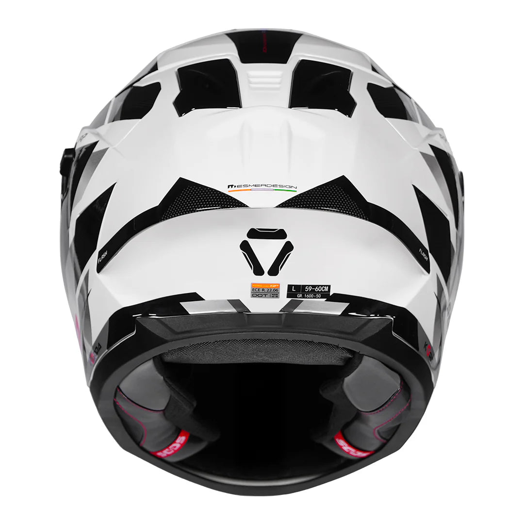 Korda Sonic GP Flash            W/P Helmet - Gloss Black (White)