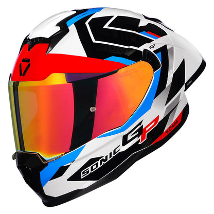 Korda Sonic GP Flash W/P Helmet- Gloss Blue(White Red)