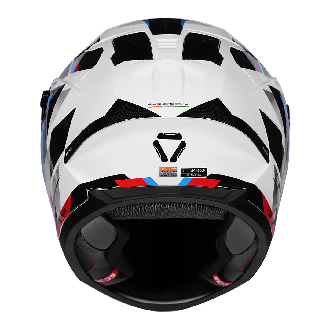 Korda Sonic GP Flash W/P Helmet- Gloss Blue(White Red)
