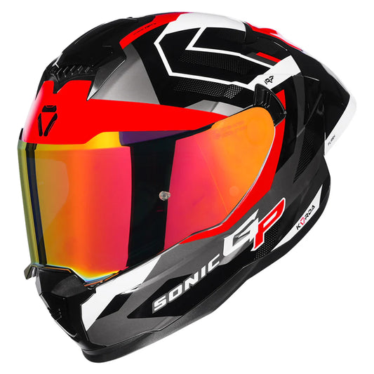 Korda Sonic GP Flash W/P Helmet - Gloss Red (White)