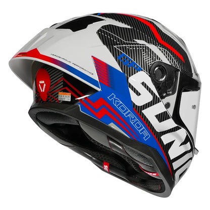 KORDA SONIC GP SPI-D GLOSS WHITE BLUE W/V HELMET- FREE SMOKE VISOR