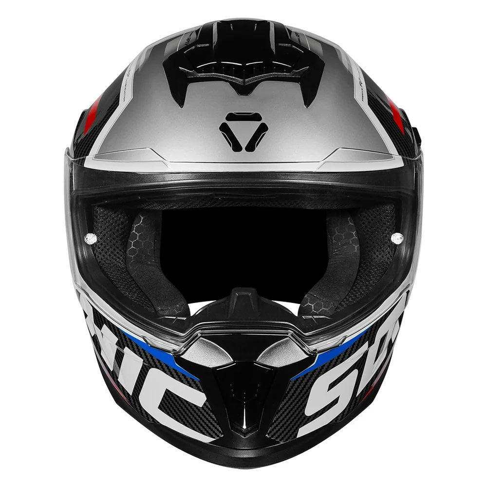 KORDA SONIC GP SPI-D GLOSS WHITE BLUE W/V HELMET- FREE SMOKE VISOR