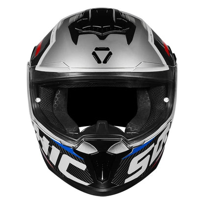KORDA SONIC GP SPI-D GLOSS WHITE BLUE W/V HELMET- FREE SMOKE VISOR