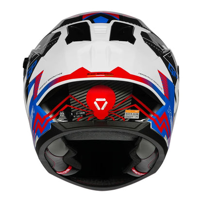 KORDA SONIC GP SPI-D GLOSS WHITE BLUE W/V HELMET- FREE SMOKE VISOR
