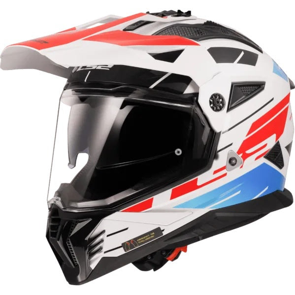 LS2 MX436 Pioneer II NAMIB WHITE BLUE RED Helmet - 06 - AH Helmets