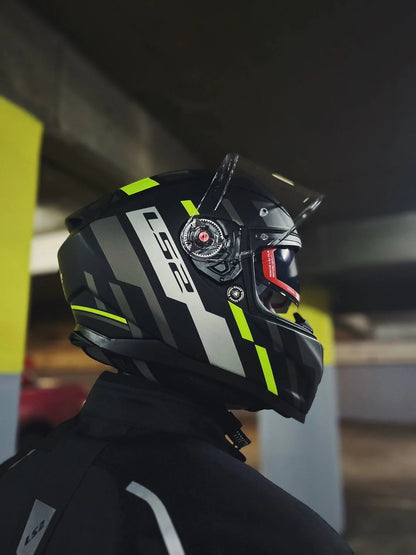 LS2 FF811 Vector II Tron Matt Black Hi Viz Yellow Helmet - AH Helmets