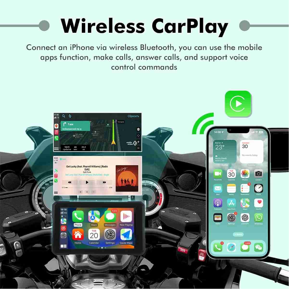 Simtac motorcycle GPS CarPlay & Android Auto system – M3