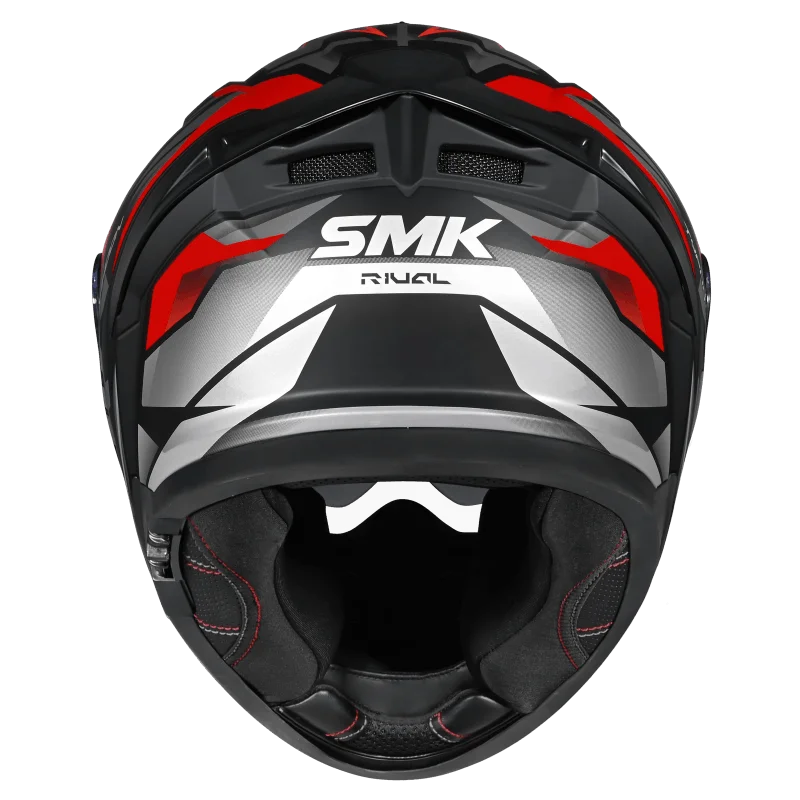SMK Typhoon Rival Gloss Black Grey Red Helmet(GL263) ECE 22-06
