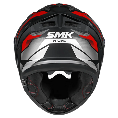 SMK Typhoon Rival Gloss Black Grey Red Helmet(GL263) ECE 22-06