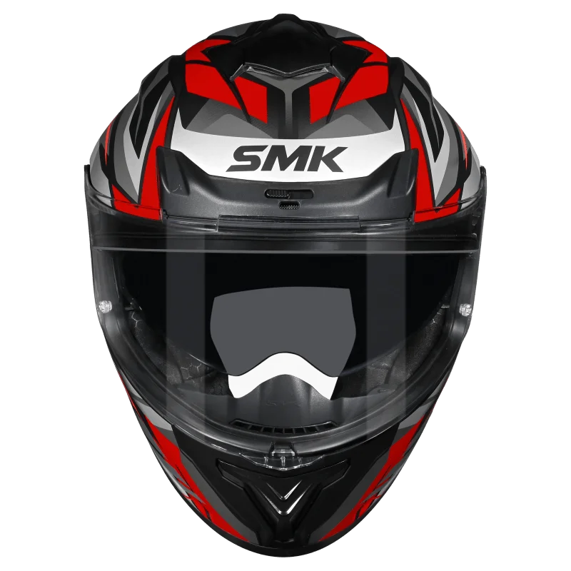 SMK Typhoon Rival Gloss Black Grey Red Helmet(GL263) ECE 22-06