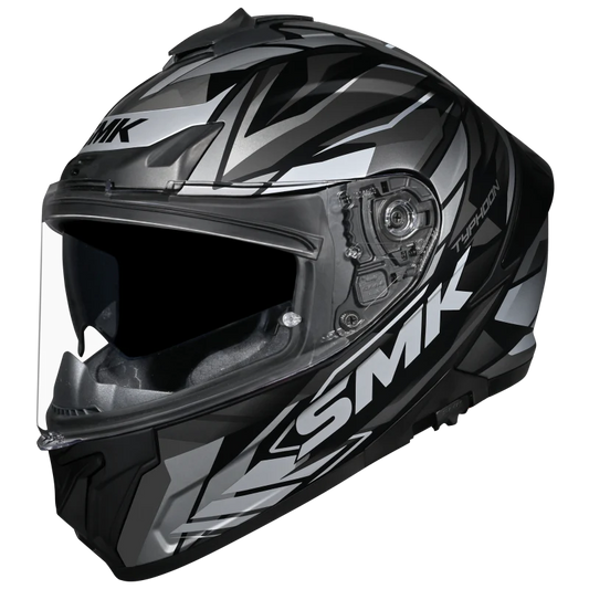 SMK Typhoon Rival Gloss Black Grey (GL266) Helmet