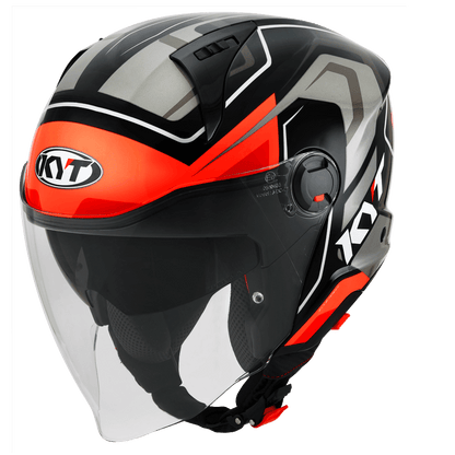 KYT D-City OVERTECH BLACK ORANGE FLUO HELMETS