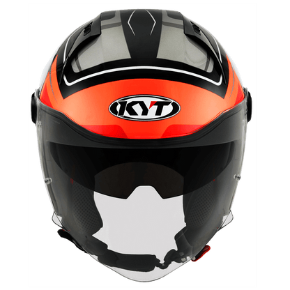KYT D-City OVERTECH BLACK ORANGE FLUO HELMETS