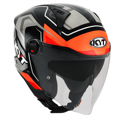 KYT D-City OVERTECH BLACK ORANGE FLUO HELMETS