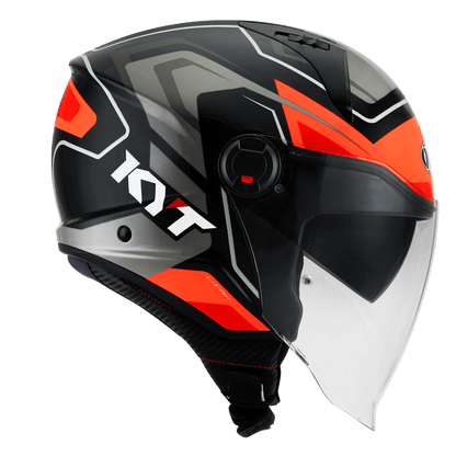 KYT D-City OVERTECH BLACK ORANGE FLUO HELMETS
