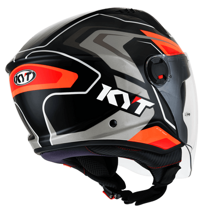 KYT D-City OVERTECH BLACK ORANGE FLUO HELMETS