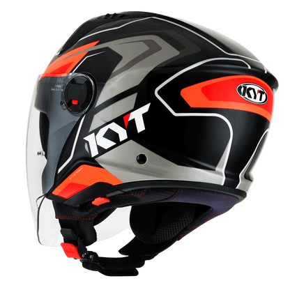 KYT D-City OVERTECH BLACK ORANGE FLUO HELMETS