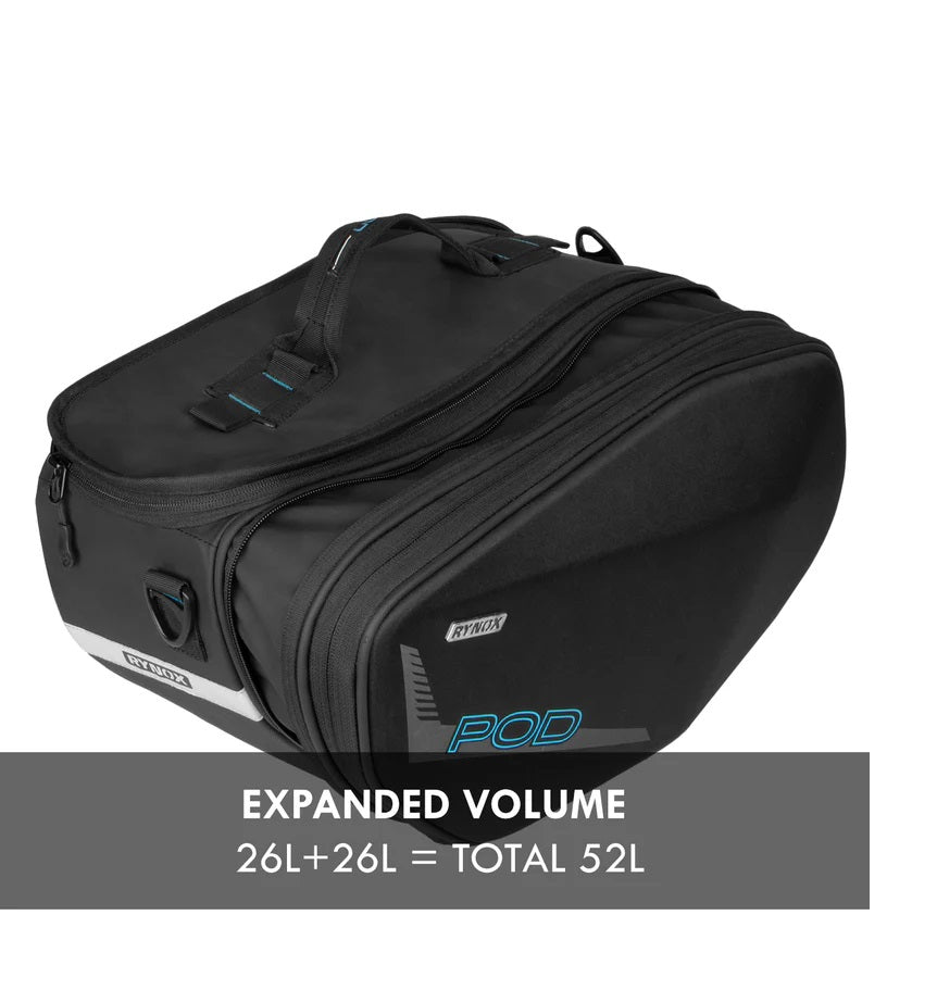 RYNOX POD SADDLEBAGS 52L- STORMPROOF - AH Helmets