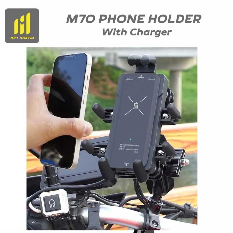 MH Moto M70 Phone Holder With Charger - AH Helmets