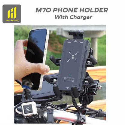 MH Moto M70 Phone Holder With Charger - AH Helmets