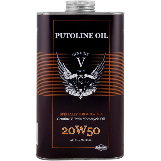PUTOLINE GENUINE V-TWIN MOTORCYCLE OIL 20W50 (1Ltr) - AH Helmets