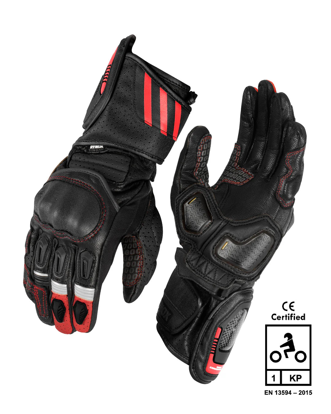 Rynox Storm Evo 3 Red Gloves - AH Helmets