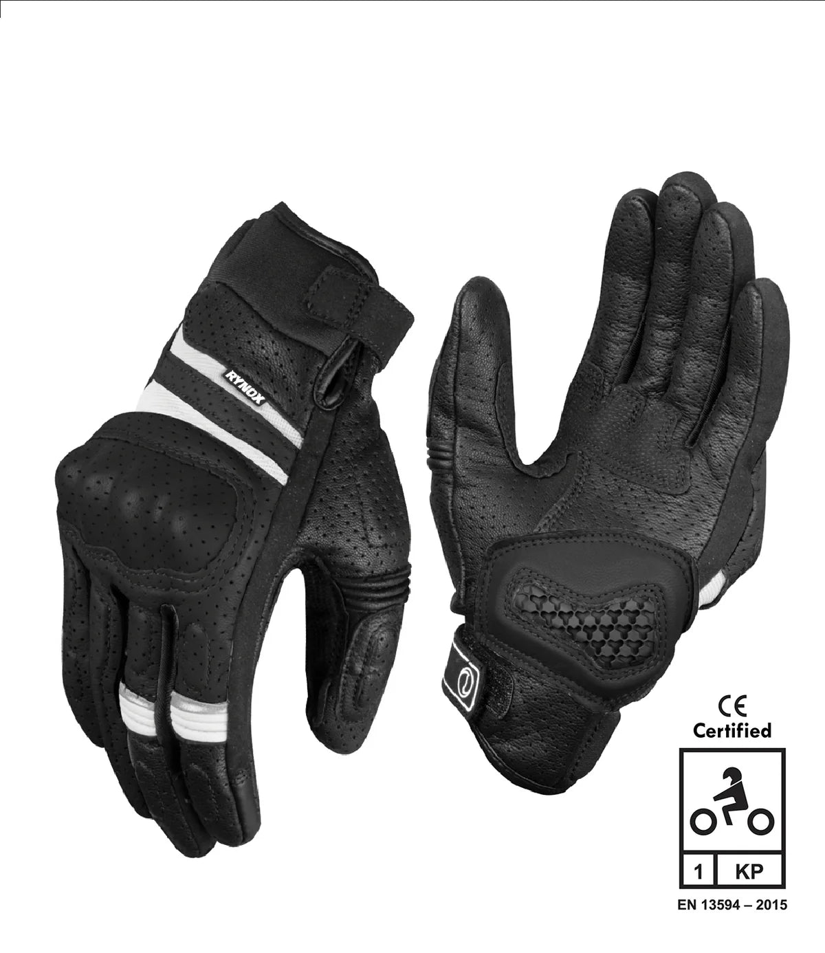 Rynox Air GT SP Black White Gloves - AH Helmets