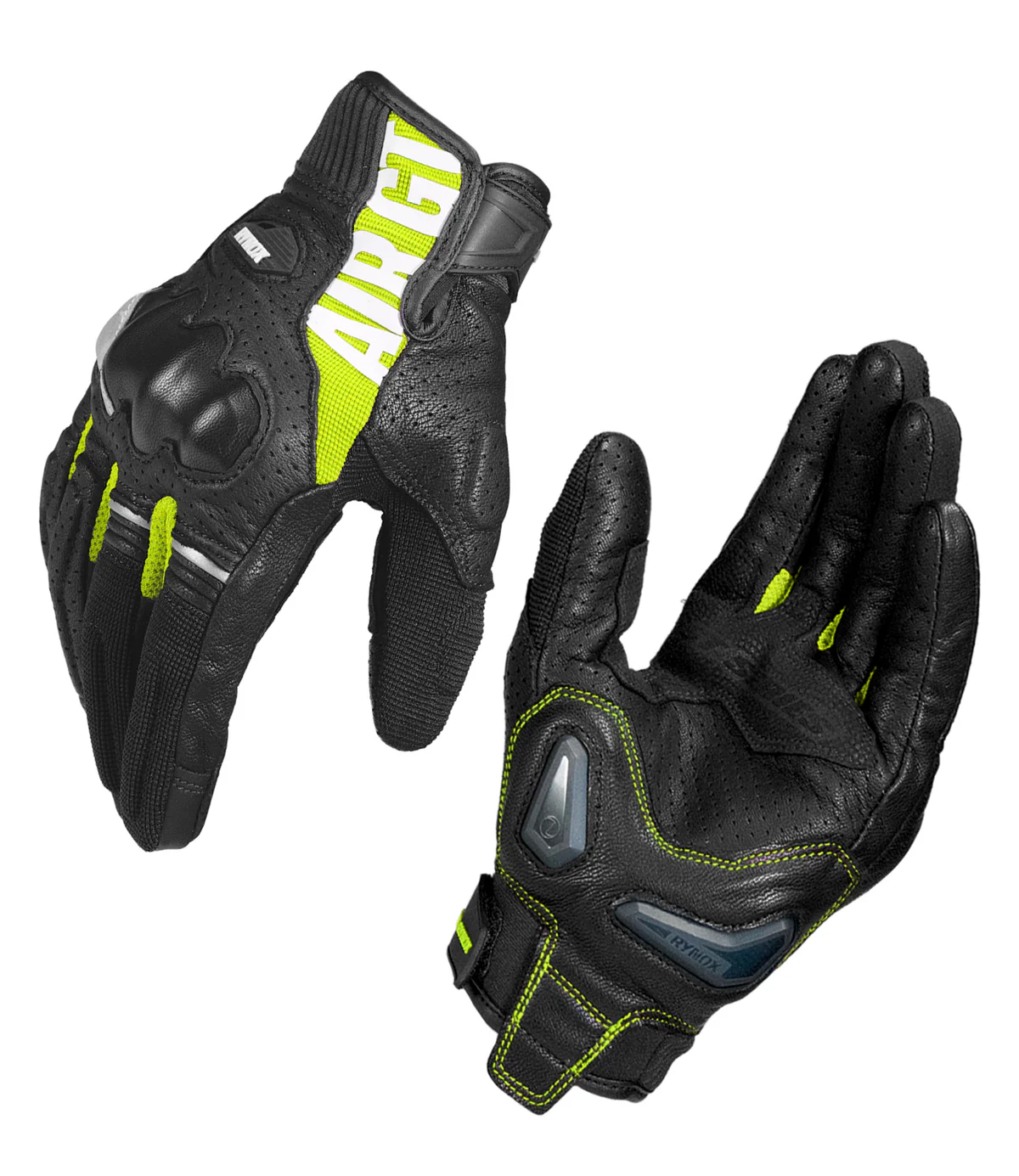Rynox AIR GT 2 GLOVES BLACK - HI VIZ GREEN