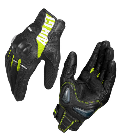 Rynox AIR GT 2 GLOVES BLACK - HI VIZ GREEN