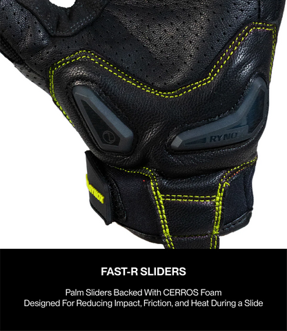 Rynox AIR GT 2 GLOVES BLACK - HI VIZ GREEN