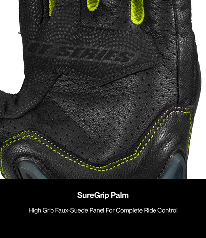Rynox AIR GT 2 GLOVES BLACK - HI VIZ GREEN