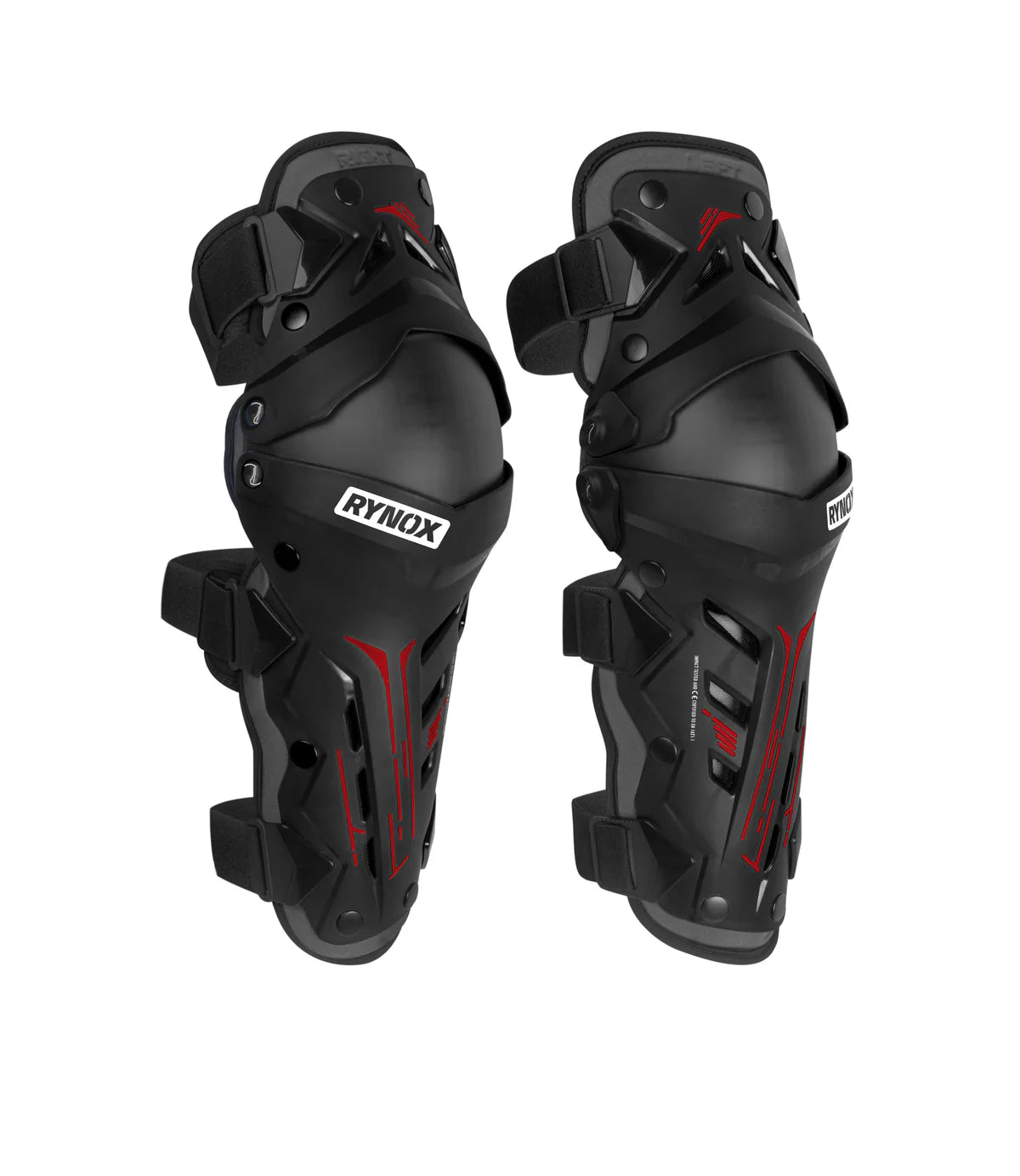 Rynox Bastion Bionic Knee Guards (Black Red) - AH Helmets