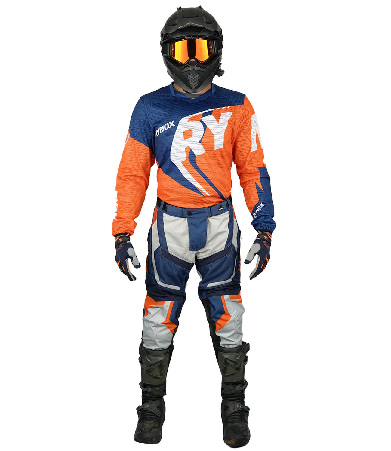Rynox Switchback Neo Offroad Jersey Hi-Viz Orange Blue - AH Helmets