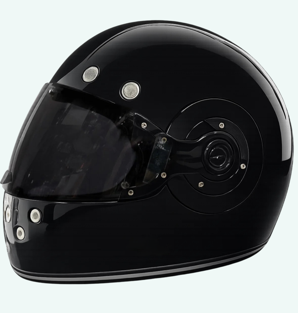 SMK Retro Unicolor Solid Matt Black With Tinted Visor (MA220)