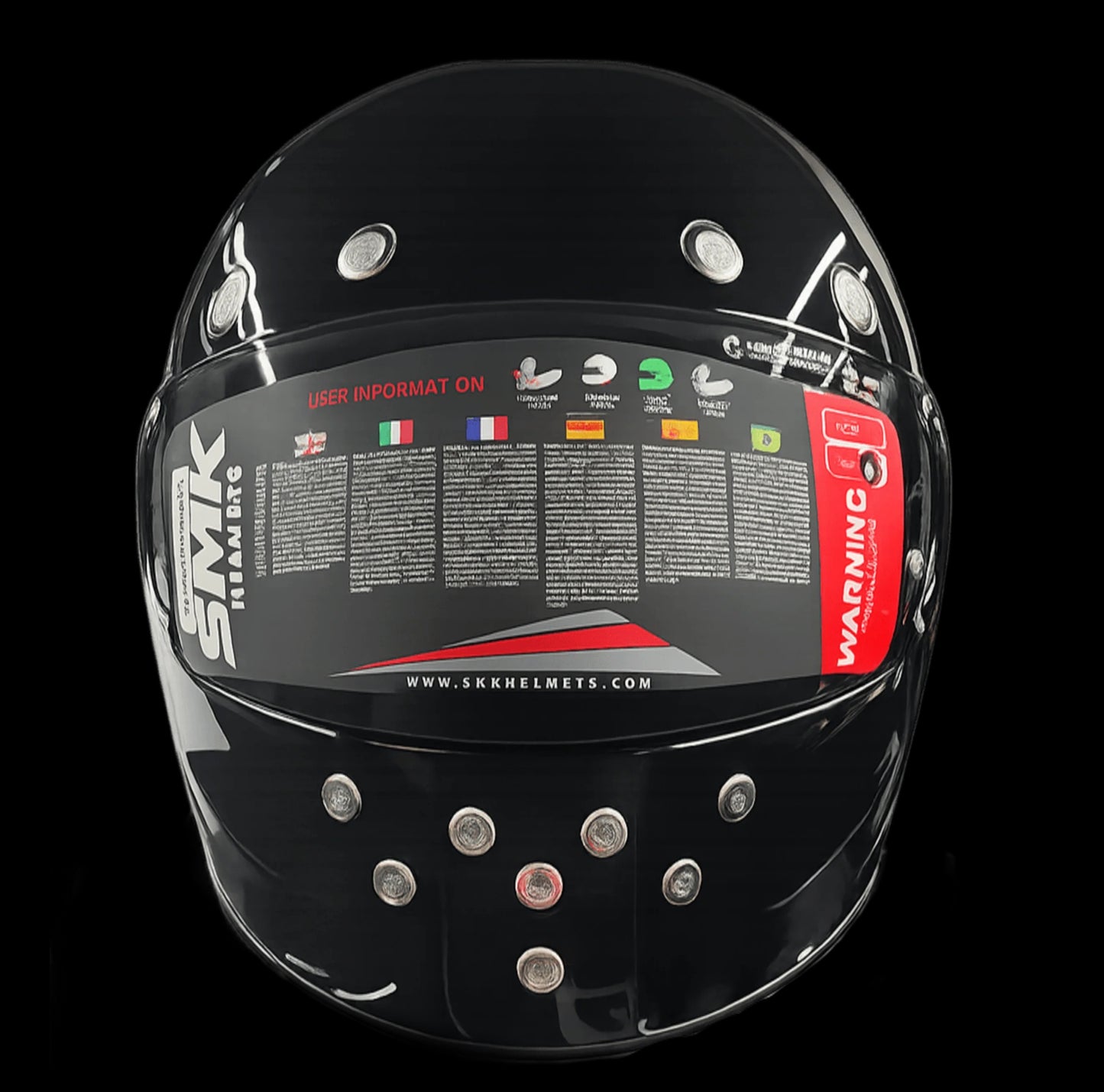 SMK Retro Unicolor Solid Matt Black With Tinted Visor (MA220)