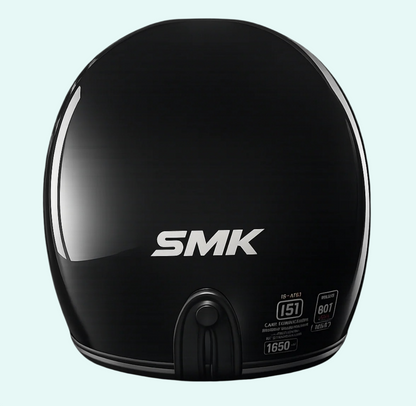 SMK Retro Unicolor Solid Matt Black With Tinted Visor (MA220)