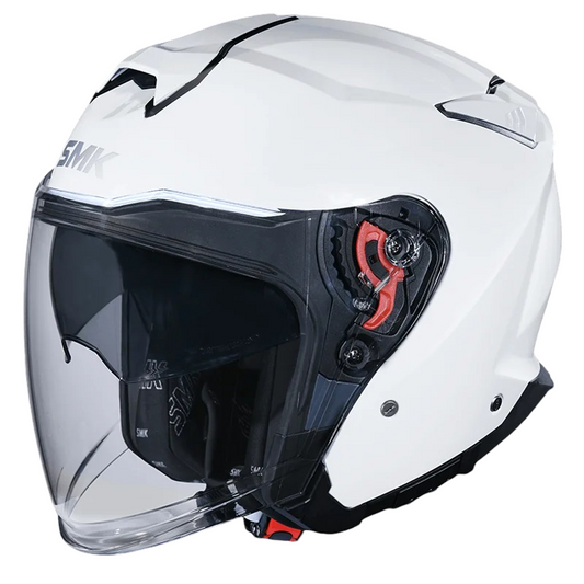 SMK GTJ Solid White Helmet(GL100) - AH Helmets