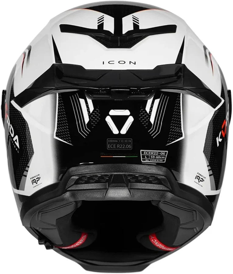 KORDA ICON STRIKE GLOSS WHITE BLACK FLO.ORANGE HELMET(Dual visor)