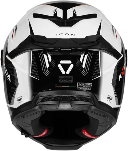 KORDA ICON STRIKE GLOSS WHITE BLACK FLO.ORANGE HELMET(Dual visor)